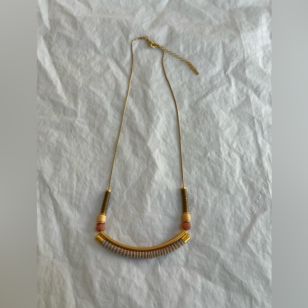 SHLOMIT OFIR Leather & Beaded Serengeti Necklace